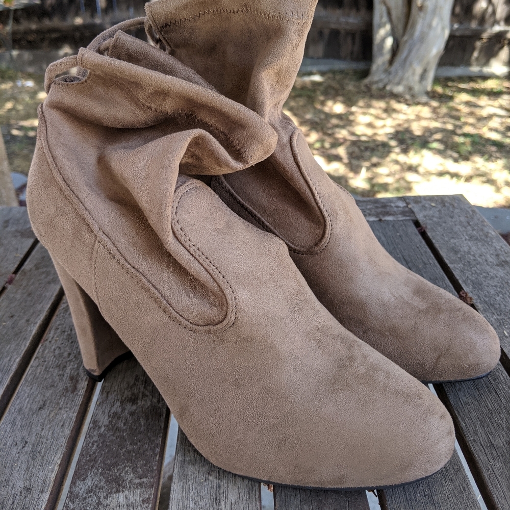 Tan booties